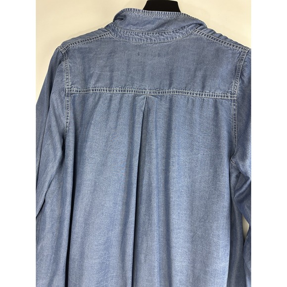 Stella Carakasi Prime Time Tunic in Denim Blue Laglenlook LS Button Up Size XL - Picture 8 of 16